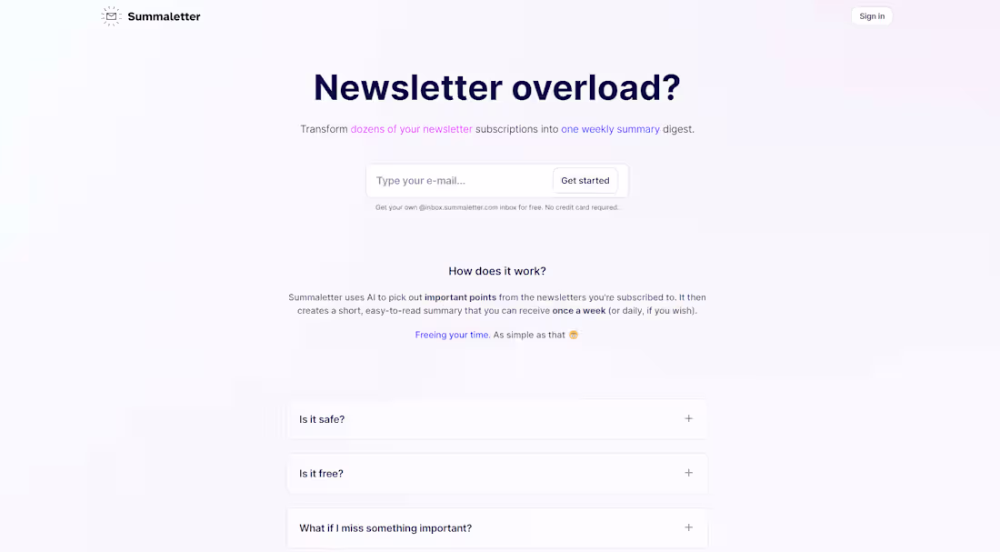 Cover image for SummaLetter - AI newsletter summarizer
