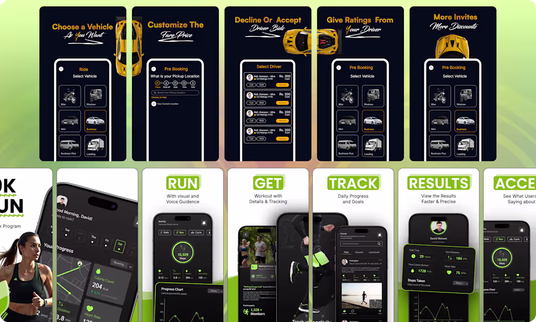 Cover image for Health & Ride Healing App — App Store Screenshot Design