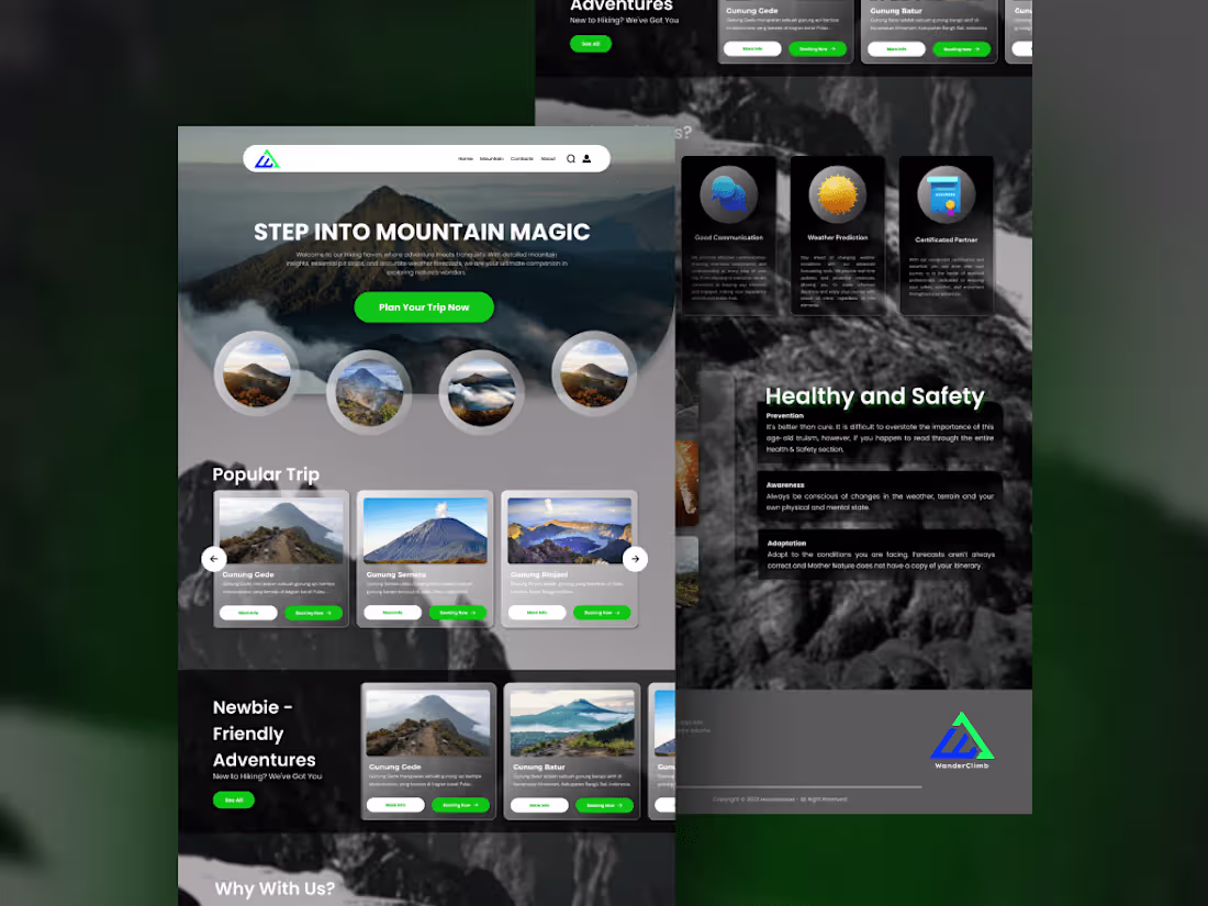 Cover image for WanderClimb | Travel Website | UI Design
