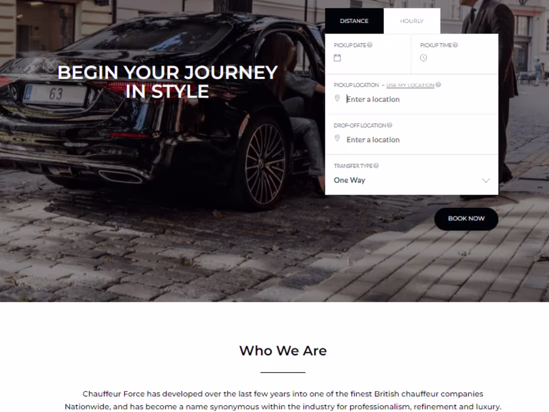 Cover image for chauffeurforce.co.uk (chauffeur website in WordPress)