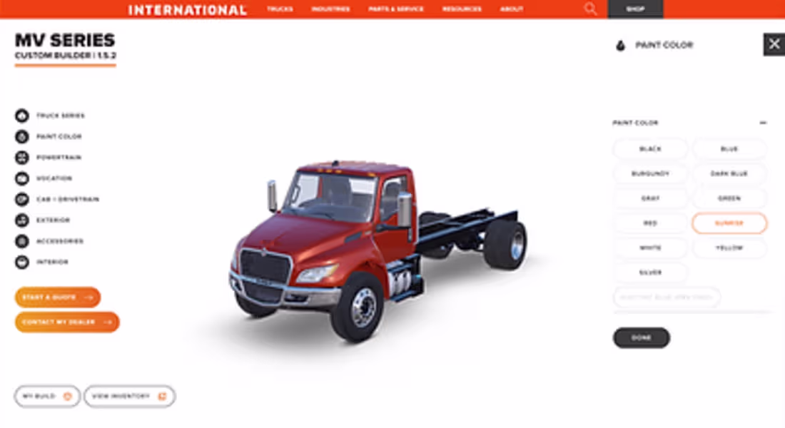 Cover image for International Trucks Configurator