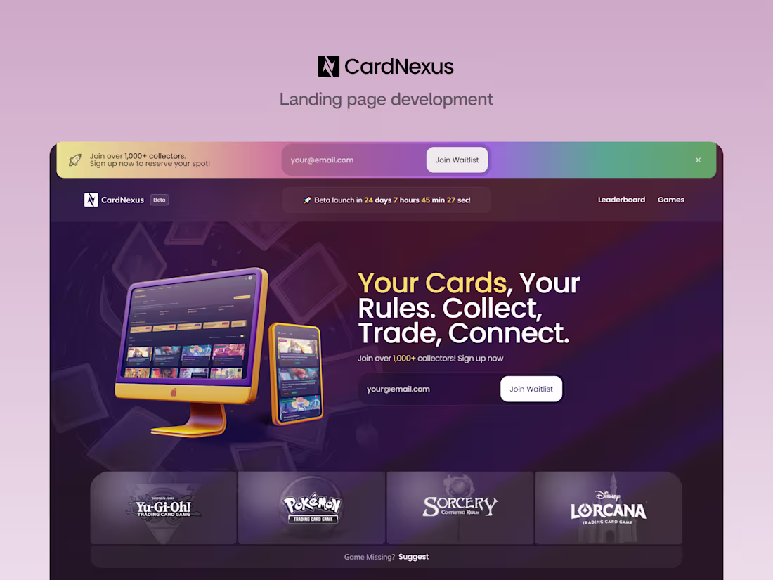 Cover image for CardNexus - Framer Landing Page Development