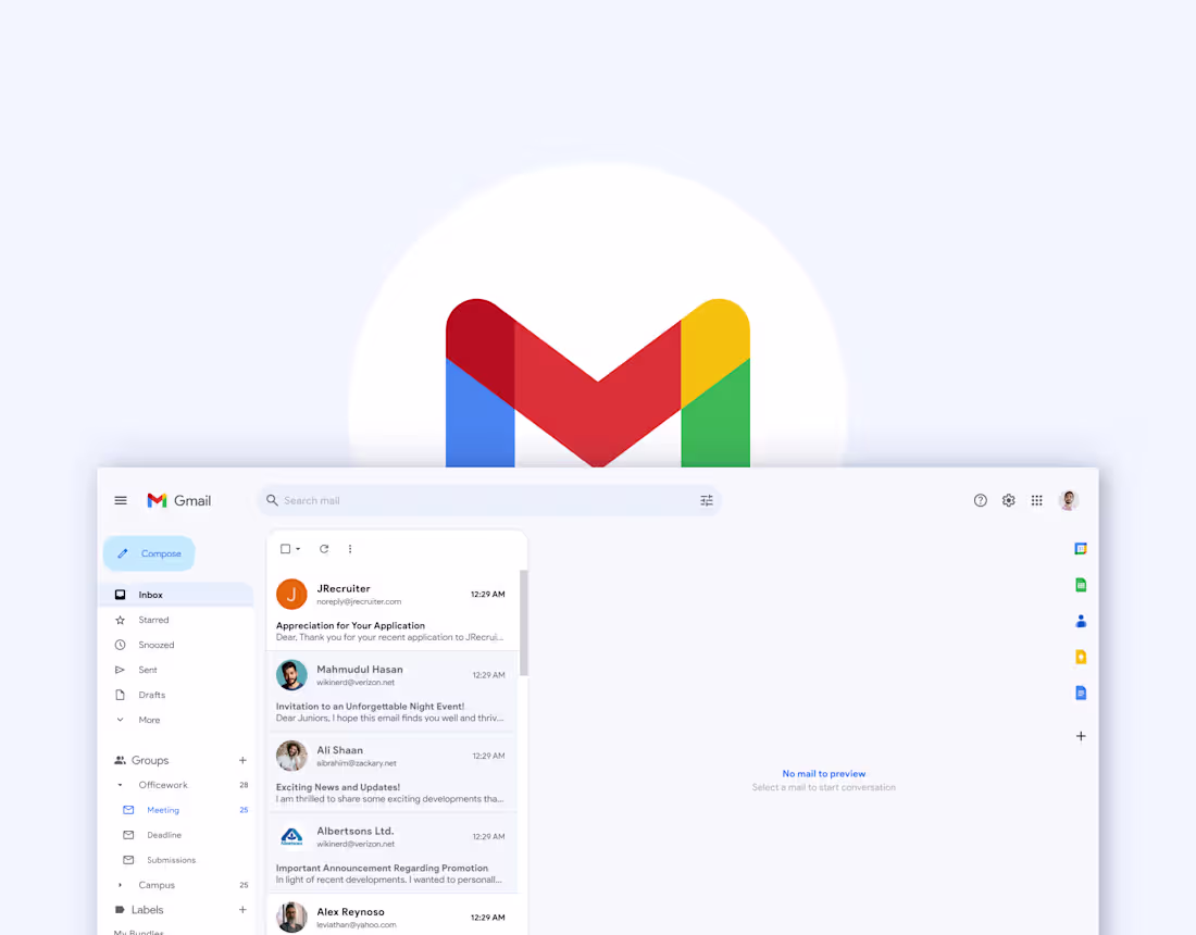 Cover image for REDESIGNING GMAIL — A UI-UX Redesign Concept