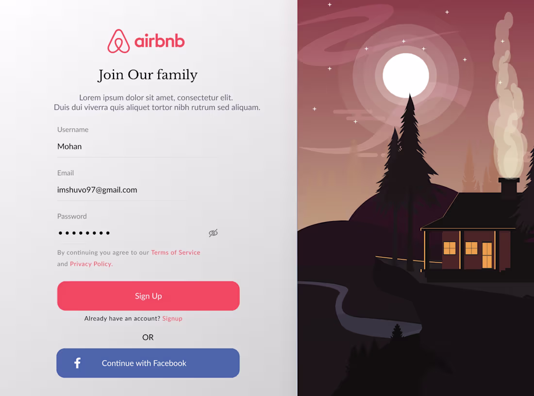 Cover image for Air BnB signup page redesign