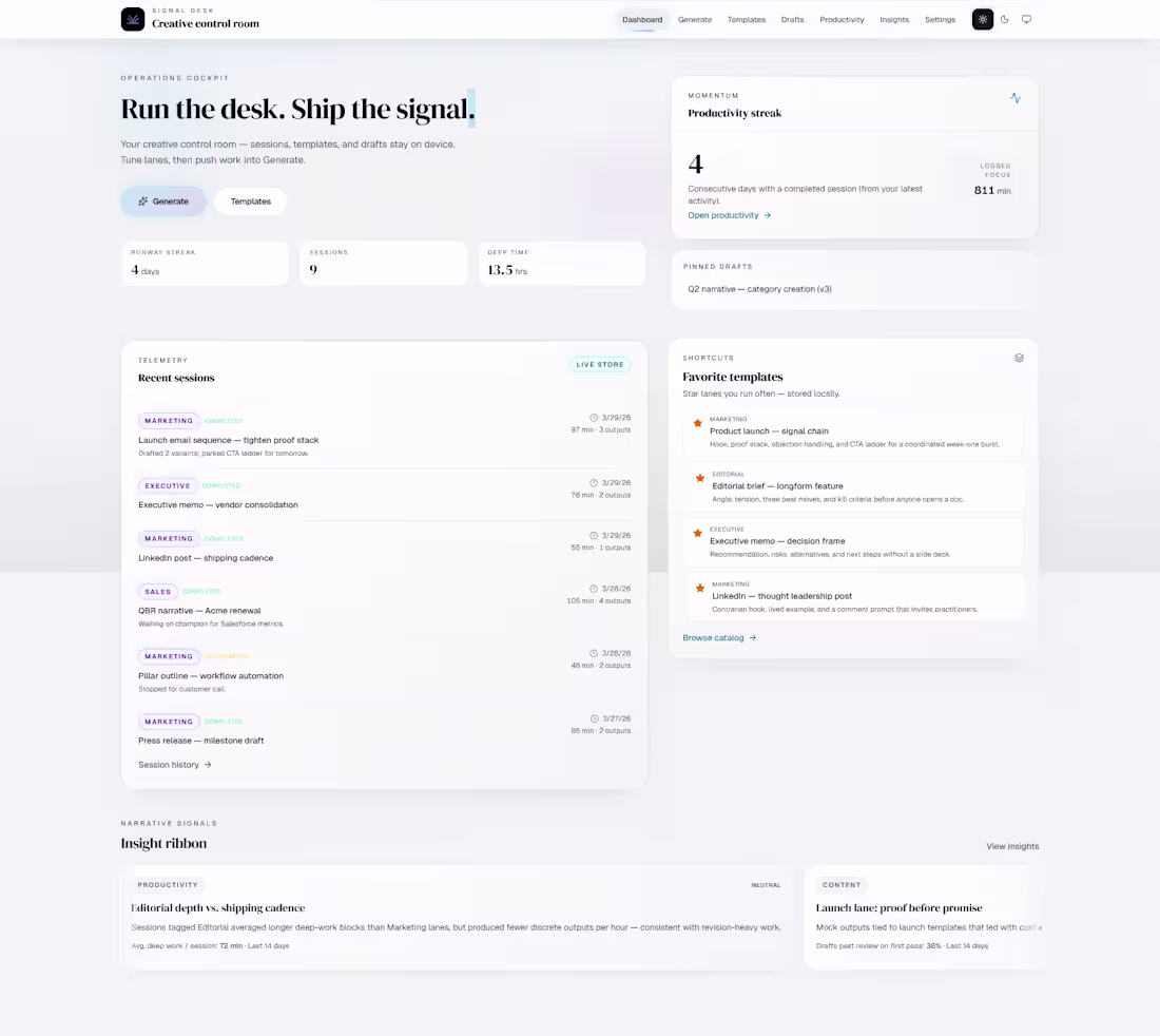 Cover image for Signal Desk is a modern