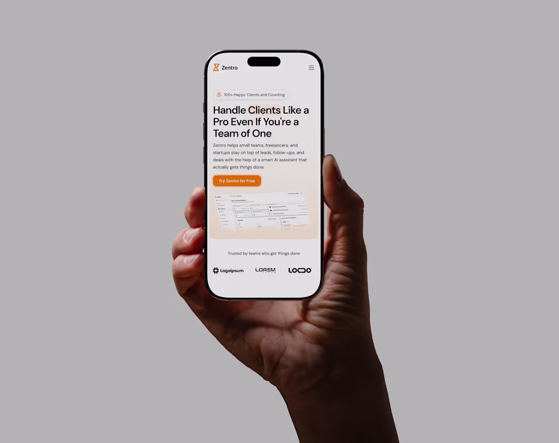 Cover image for Zentro AI - Landing Page