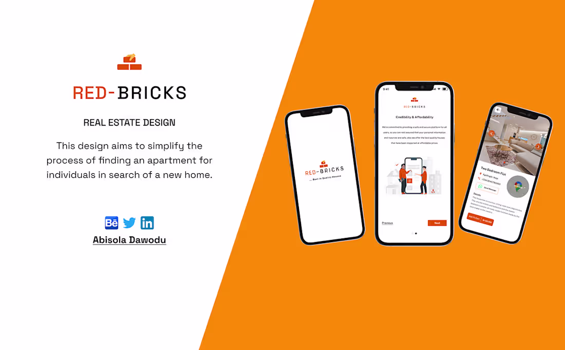 Cover image for RED BRICKS - Home Rental Design on Behance
