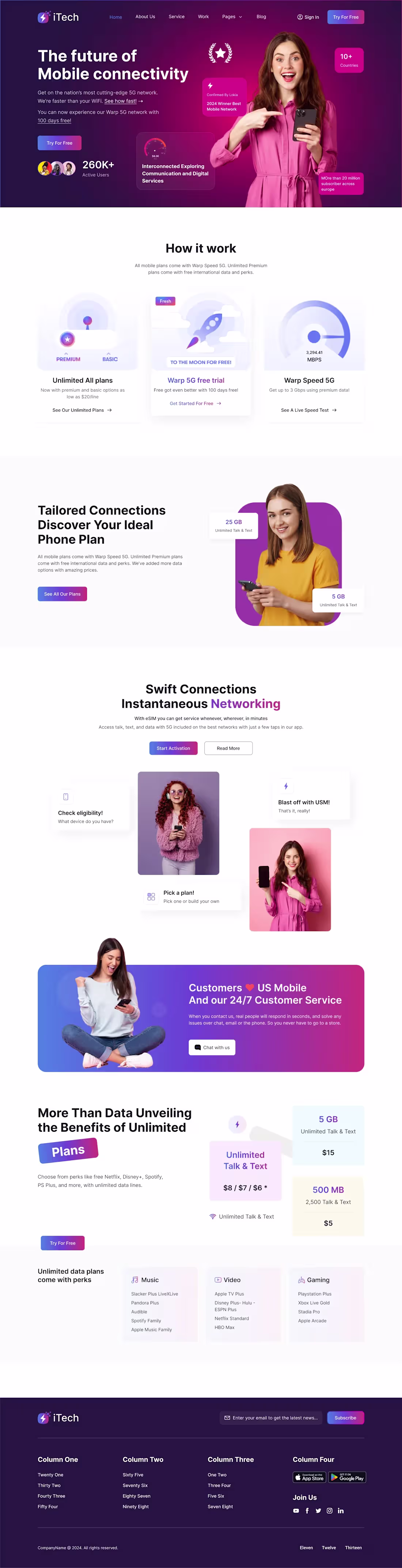 Cover image for A 5G Mobile Networking Website Design in Figma