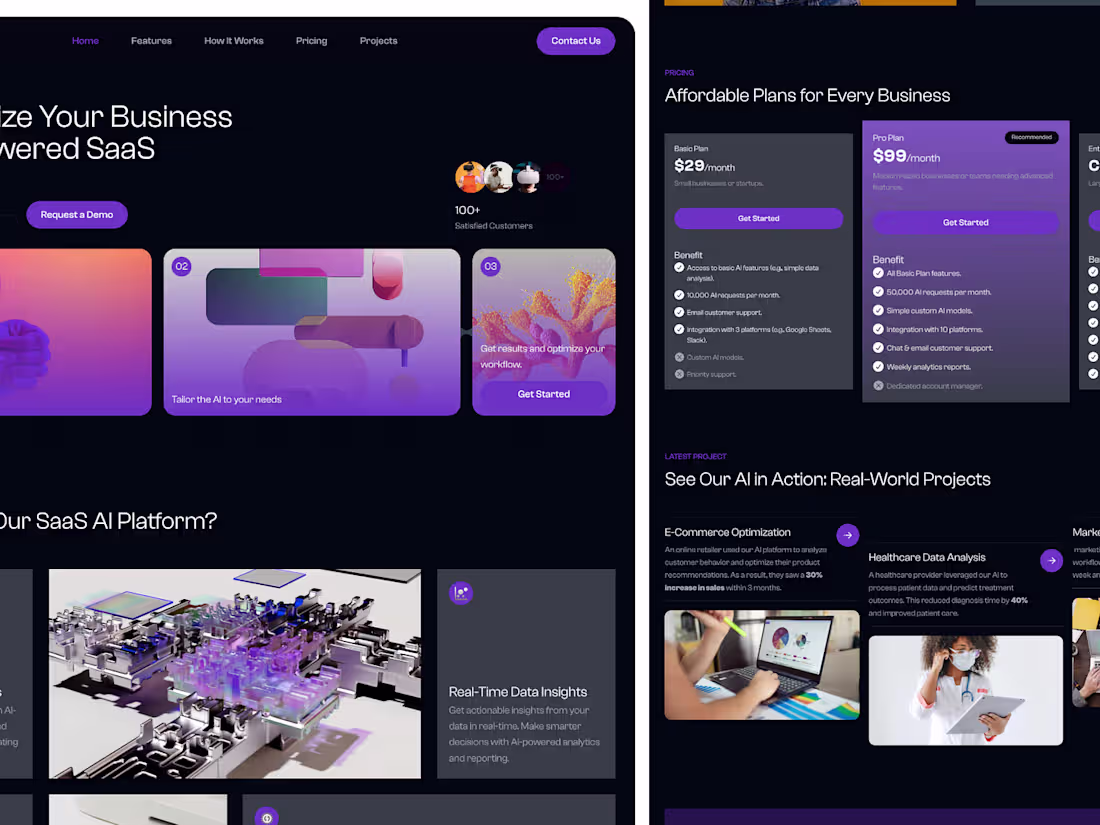Cover image for SaaS AI Platform Landing Page Design