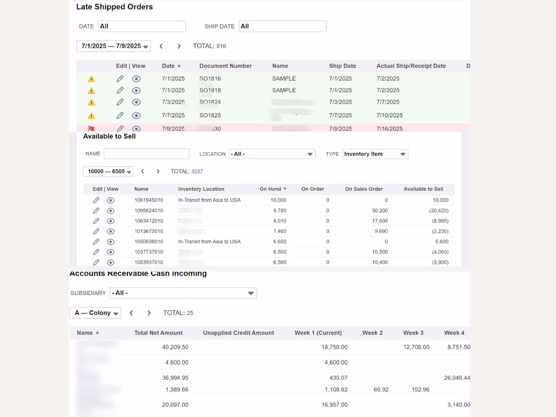 Cover image for NetSuite Live Dashboard: Orders, Bills & KPIs
