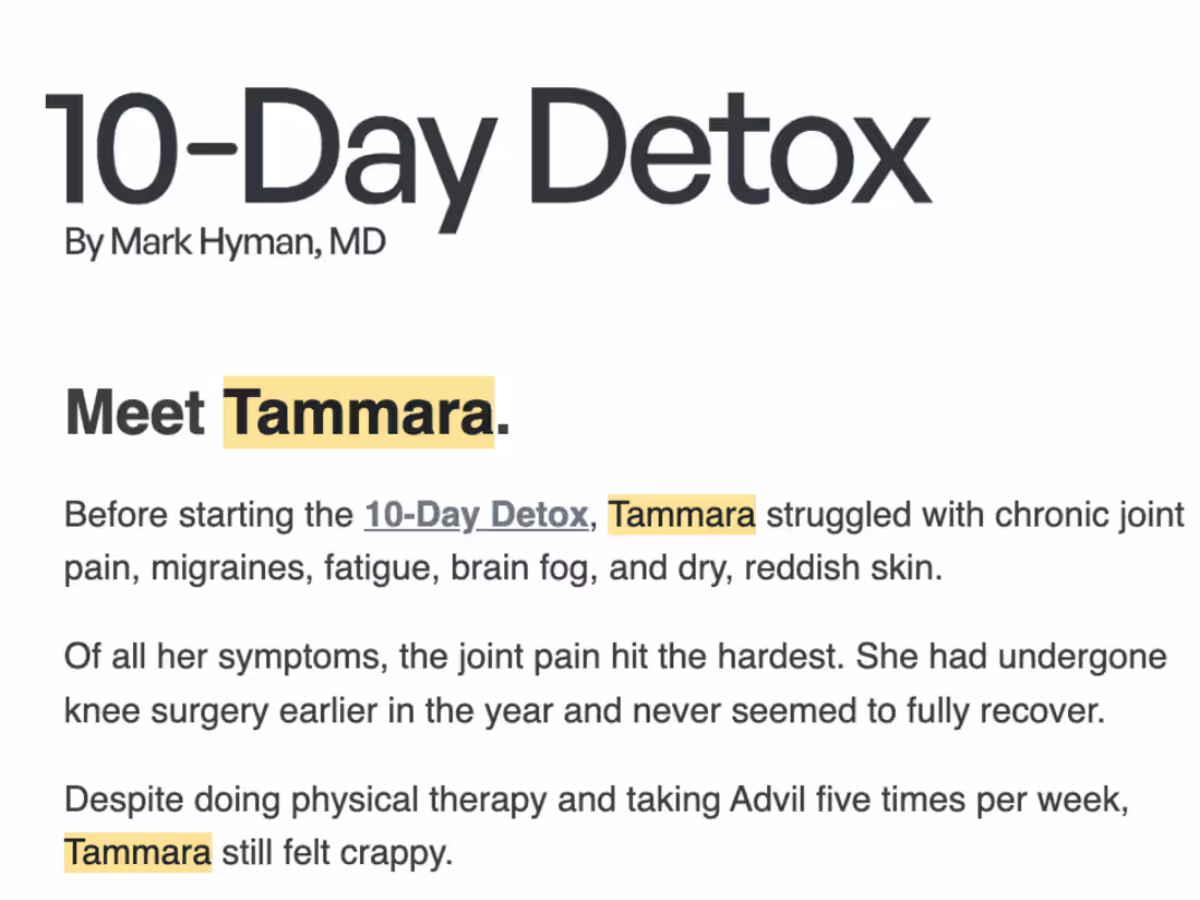 Cover image for Testimonial Email for Dr. Mark Hyman's 10-Day Detox