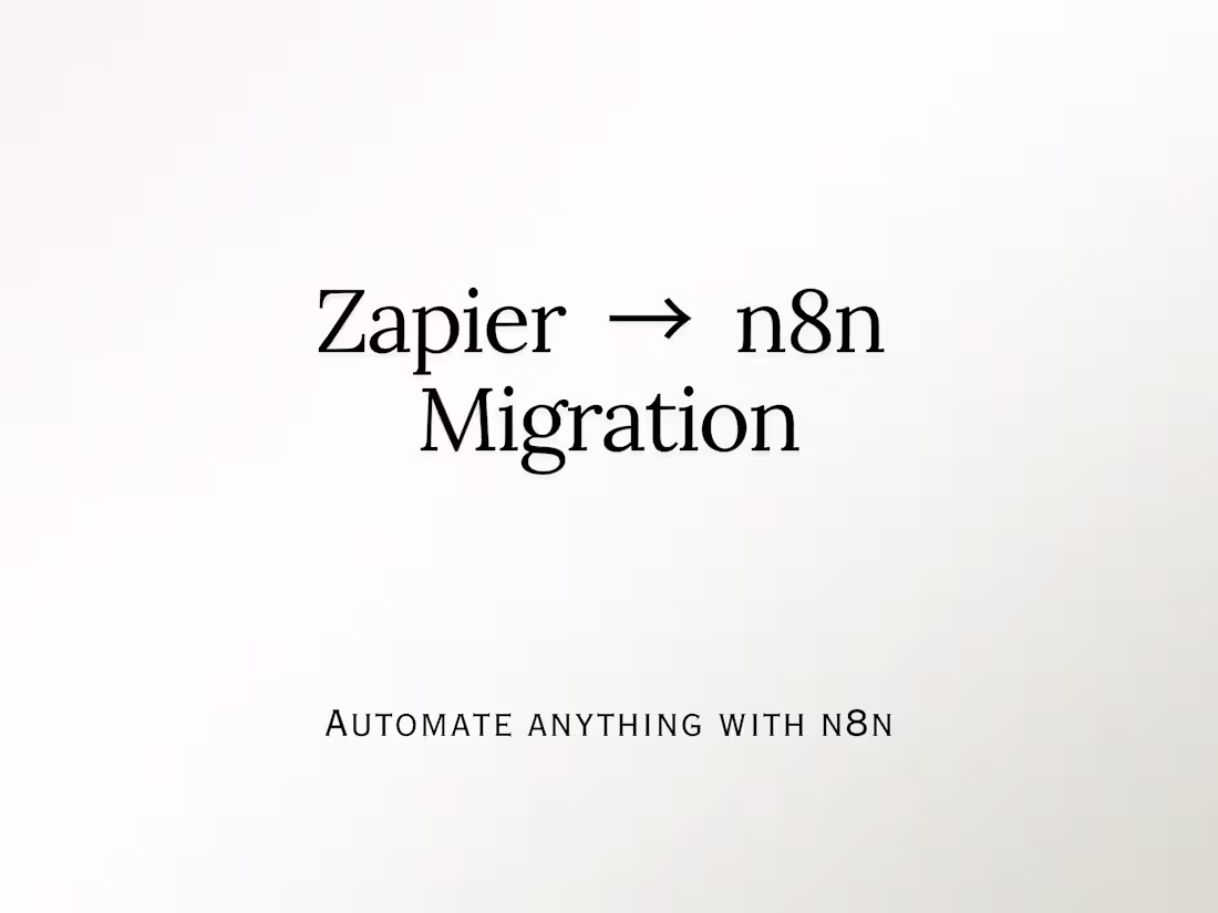 Cover image for Zapier to n8n Migration