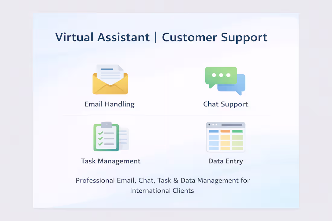 Cover image for Virtual Assistant | Customer Support (Email & Chat)