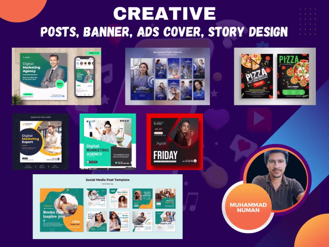 Cover image for Social Media Design, Facebook, Instagram, LinkedIn 