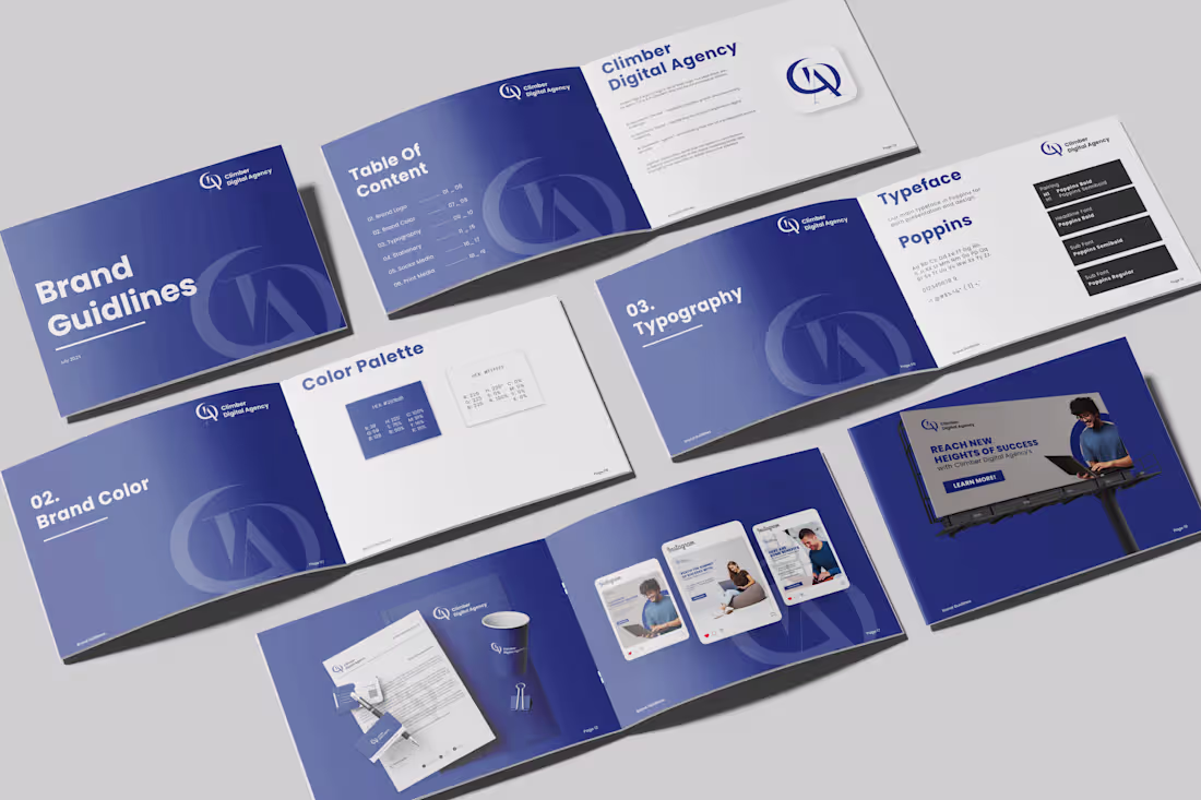 Cover image for Climber Digital Agency, Brand Book Design