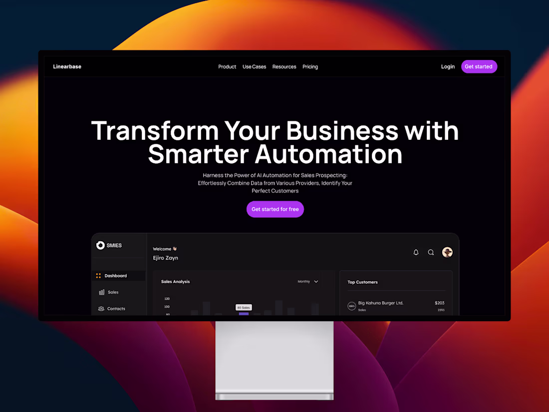 Cover image for Linearbase- AI automation landing page
