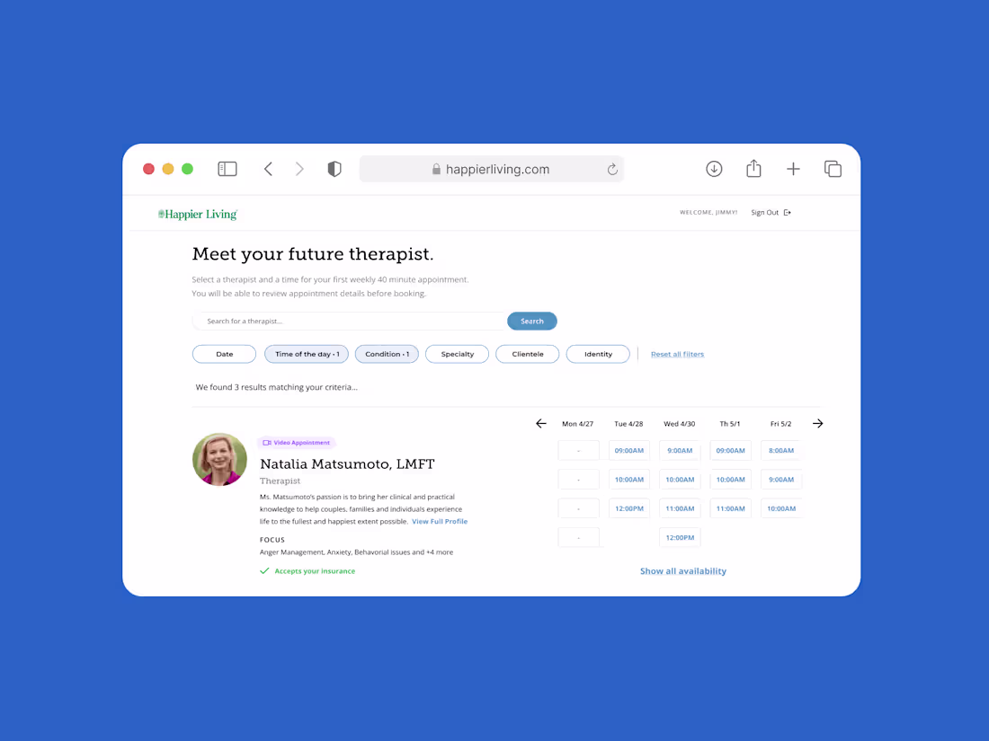 Cover image for Redesigning Happier Living’s Client Portal