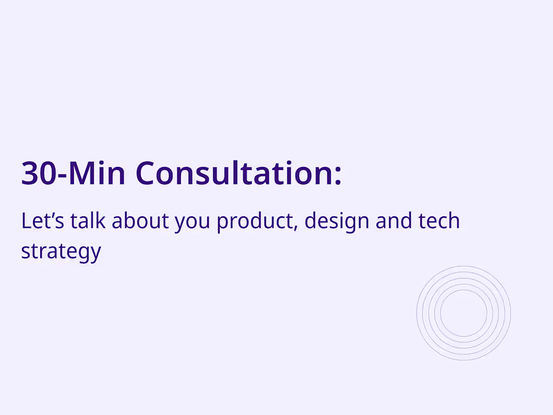 Cover image for FREE 30-min consultation: web-design, design & product strategy