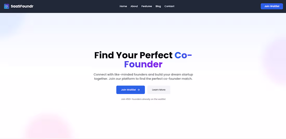 Cover image for SaaSFoundr Landing Page