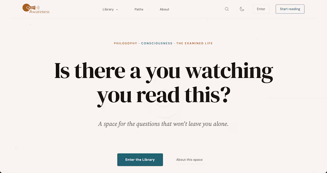 Cover image for Quiet Awareness is a platform