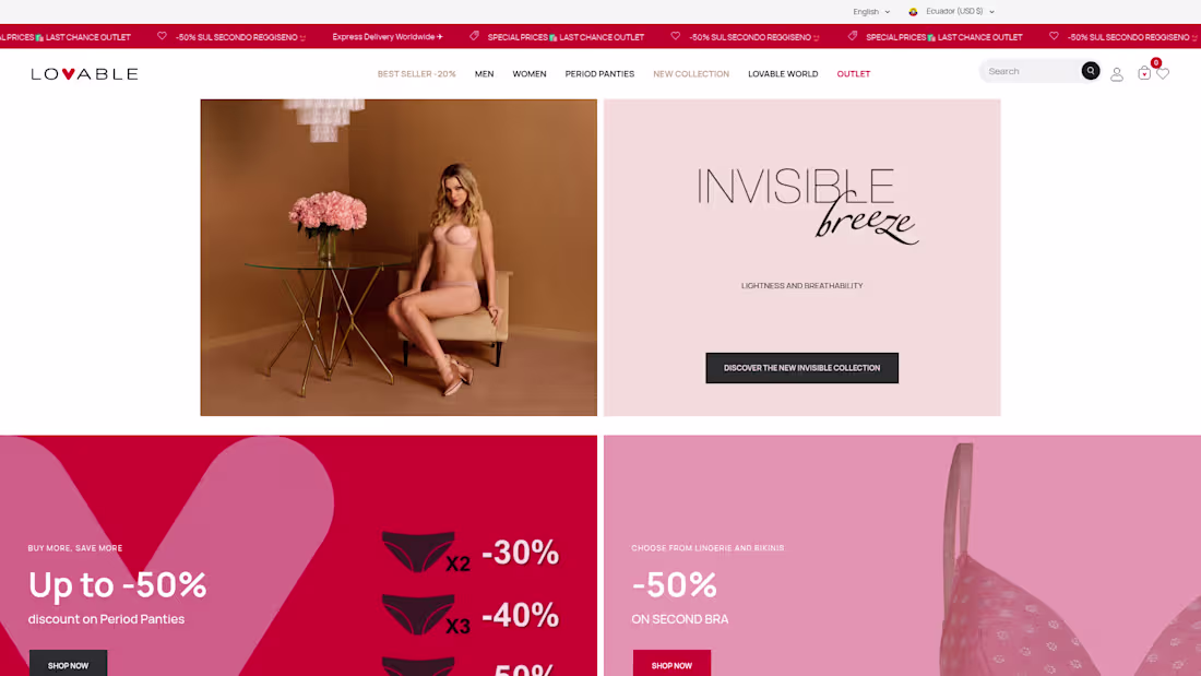 Cover image for Lovable Underwear · Premium Shopify Store a Fashion Brand