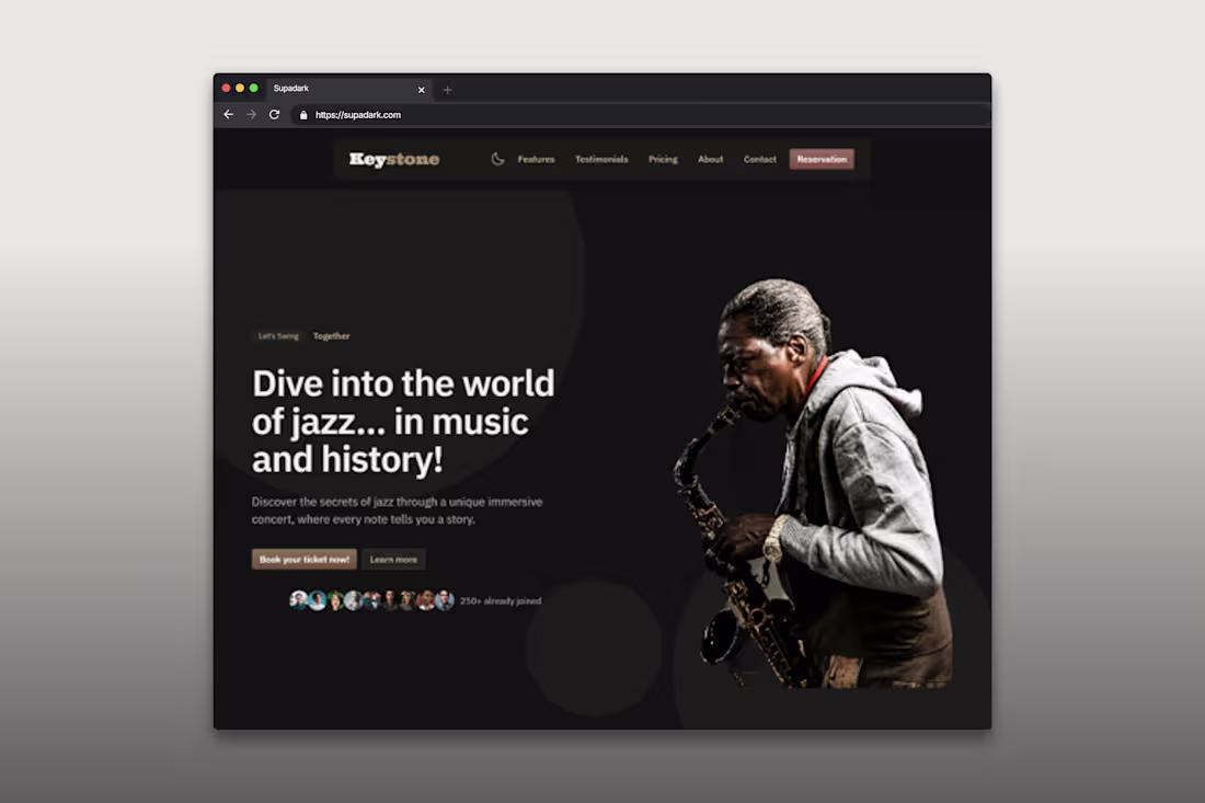 Cover image for Landing Page for a Jazz Auditory