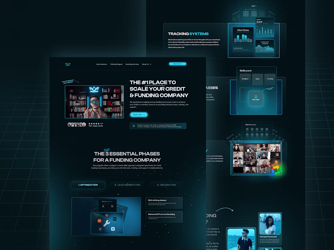 Cover image for Web Design and Webflow Development for a coaching VSL Funnel 