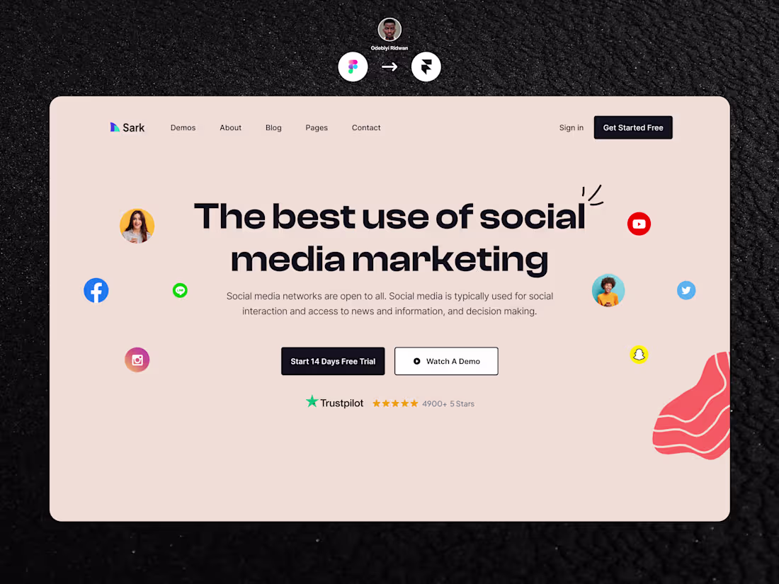 Cover image for Figma to Framer - Sark Landing Page