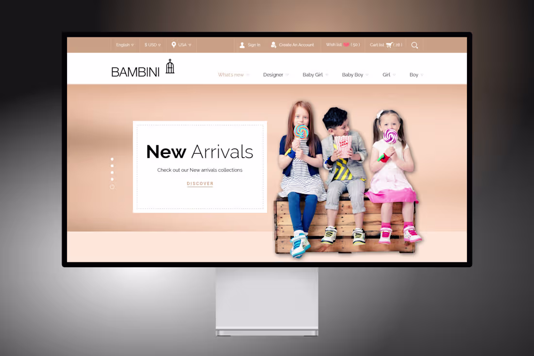 Cover image for Ecommerce website landing page design