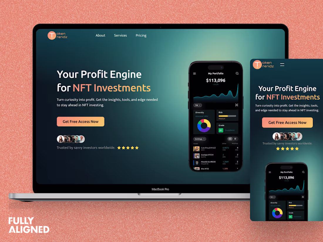Cover image for TokenTrendz | Landing Page Redesign for NFT App