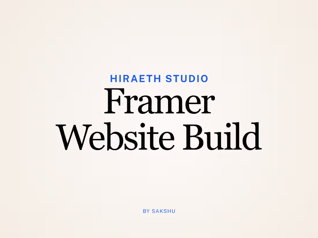 Cover image for Framer Website Build