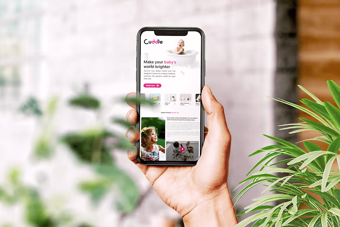 Cover image for CUDDLE | BABY SHOPPING WEBSITE HOME PAGE DESIGN :: Behance