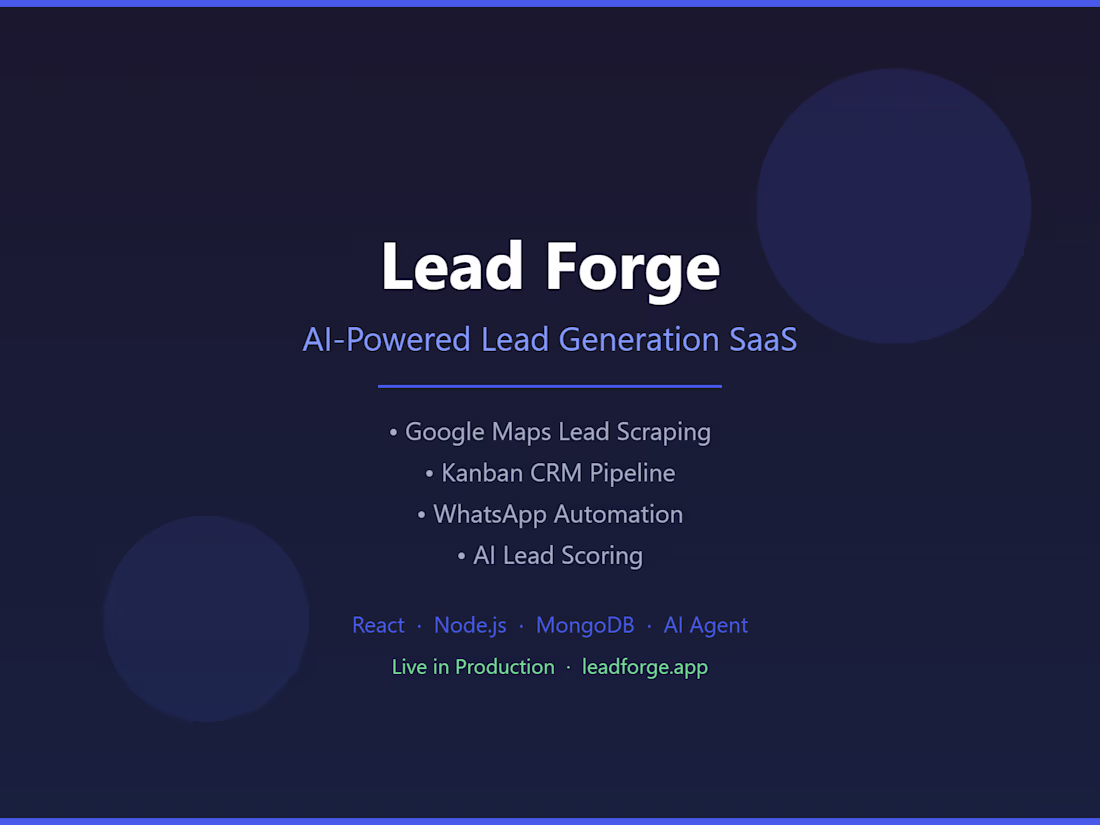 Cover image for Lead Forge — AI-Powered Lead Generation SaaS