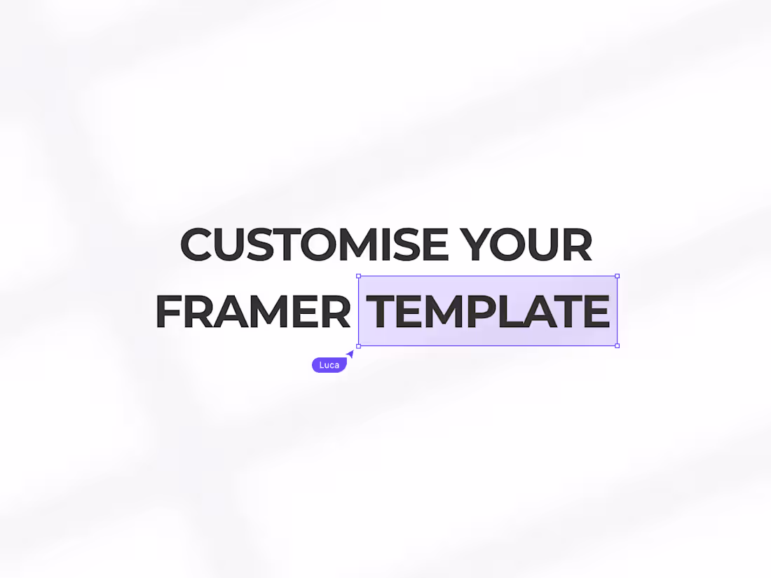 Cover image for Framer template customisation