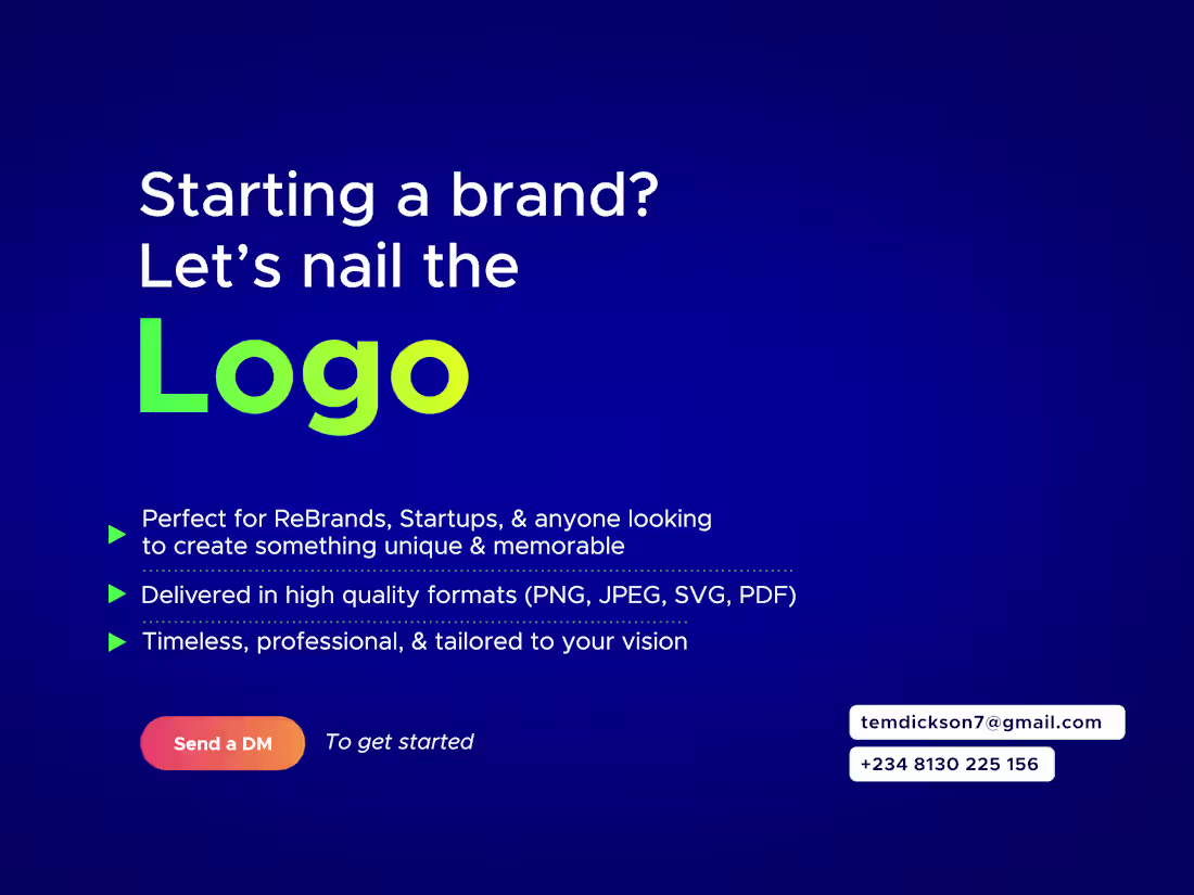 Cover image for Unique logo & Brand Marks for businesses and startups.