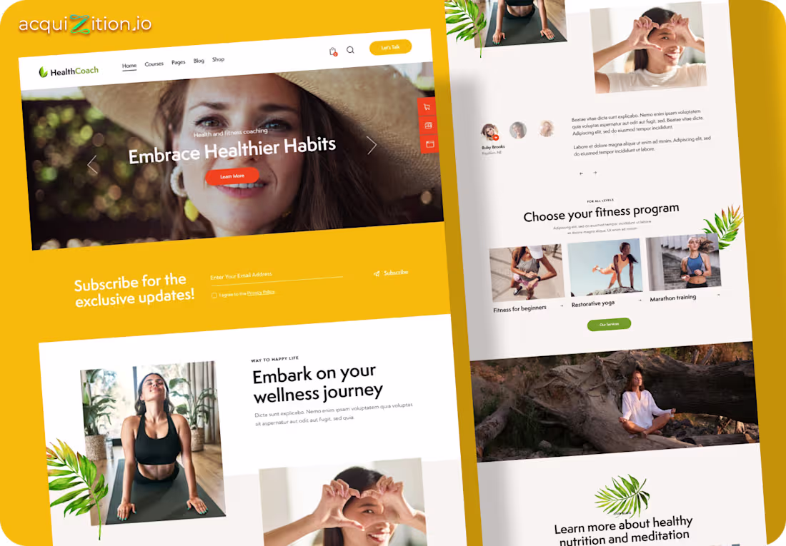 Cover image for HealthCoach – Kajabi Wellness Website The Brief HealthCoach ...