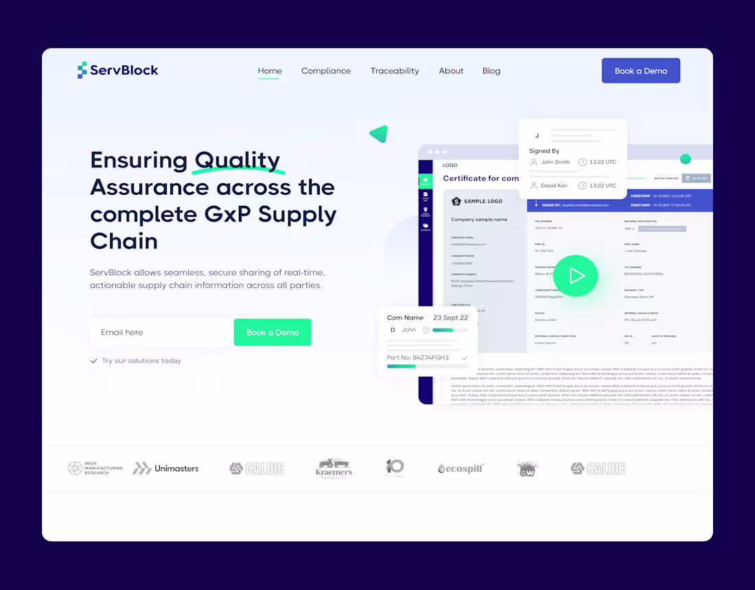 Cover image for Servblock website UI design and webflow development