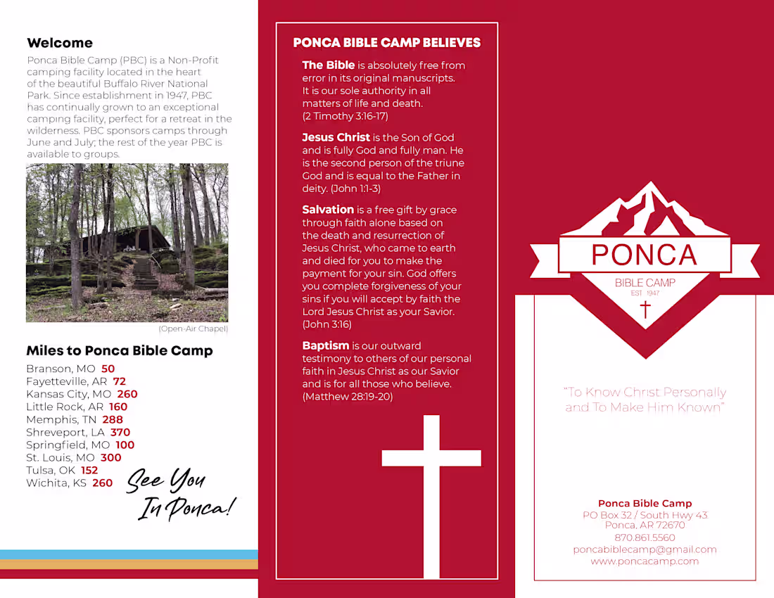 Cover image for Ponca Bible Camp Brochure