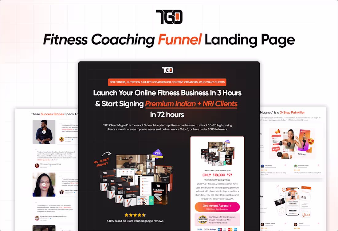 Cover image for Fitness Coaching Funnel Landing Page