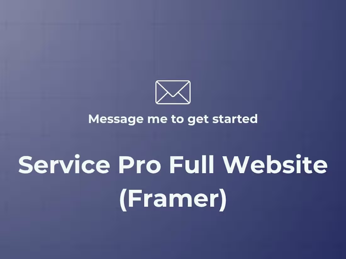 Cover image for Service Pro Full Website (Framer)