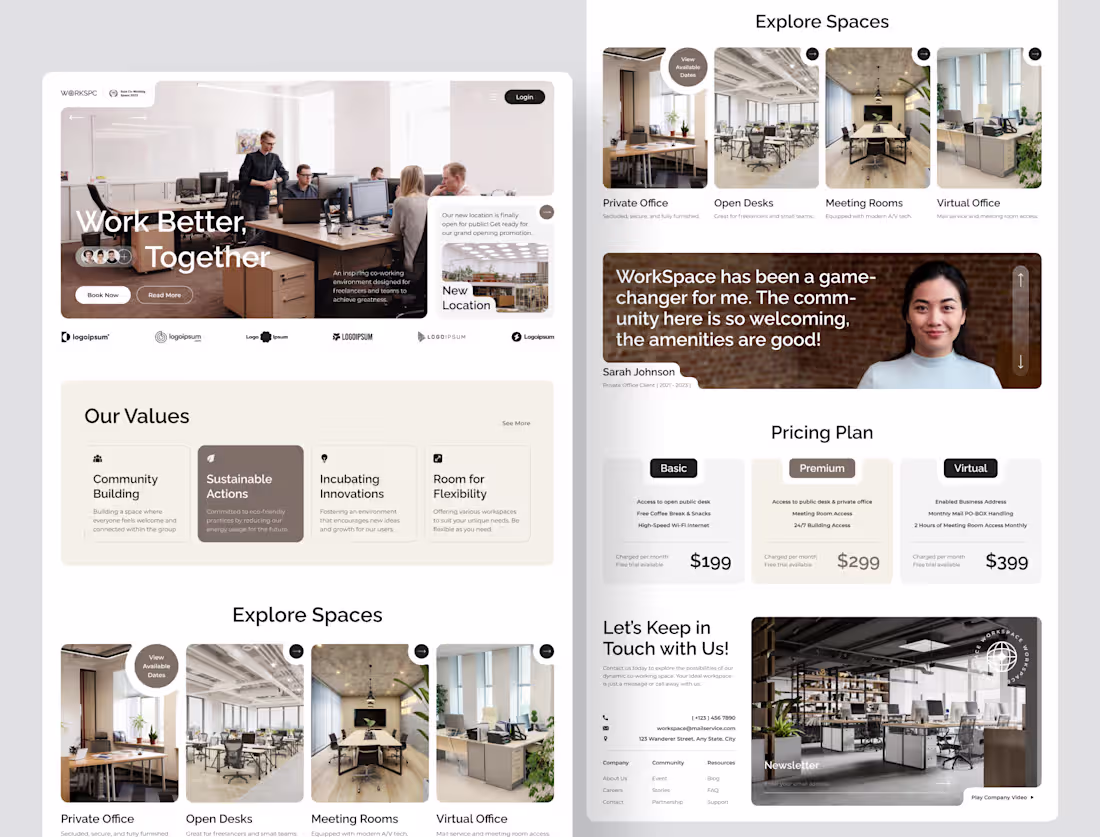 Cover image for Co-Working Space Website Framer