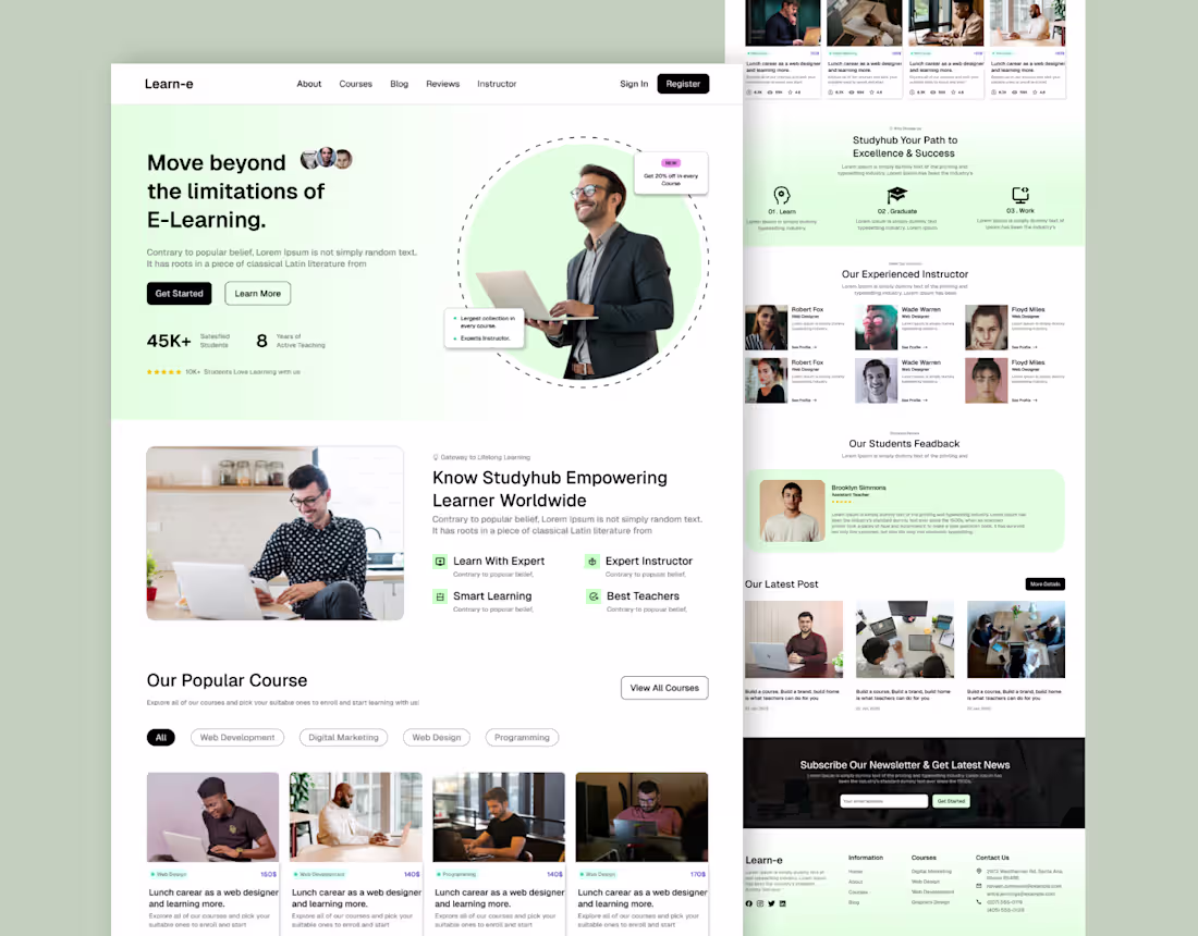 Cover image for E-Learning website uiux design in figma
