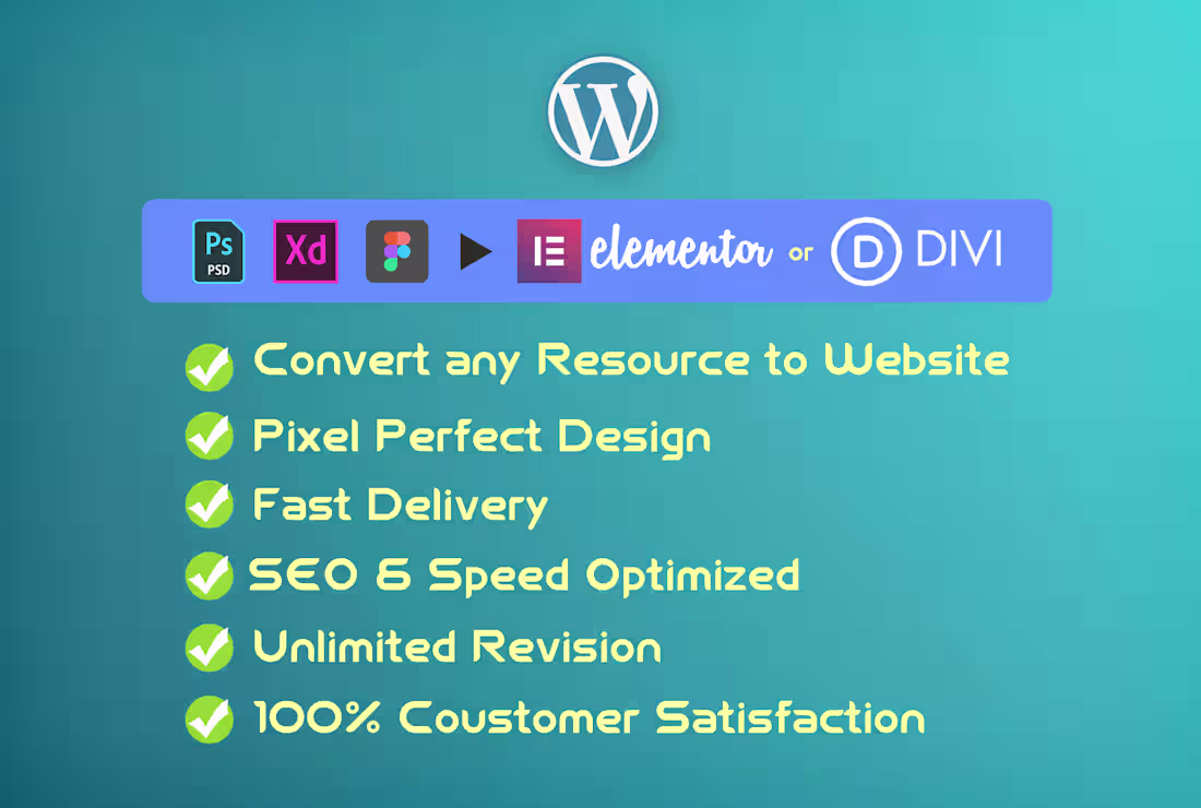 Cover image for I will convert psd to elementor or psd to divi website