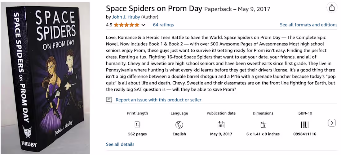Cover image for Space Spiders on Prom Day