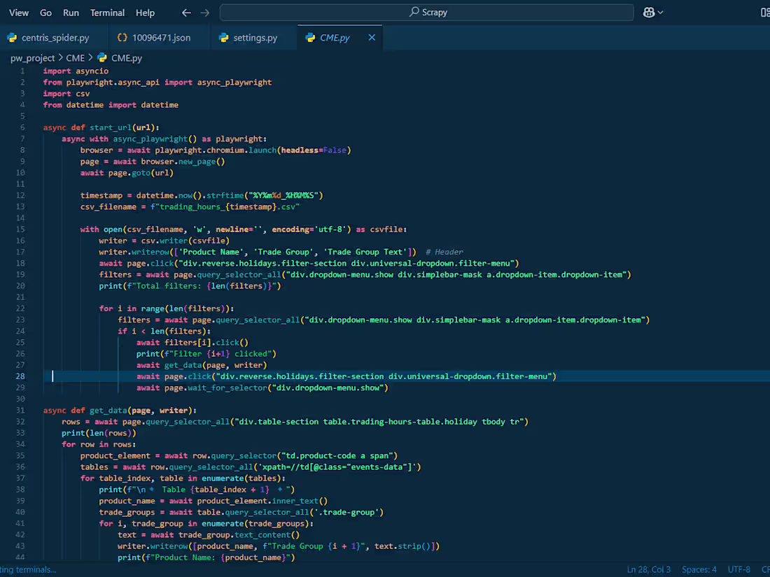 Cover image for CME Group Trading Hours Scraper