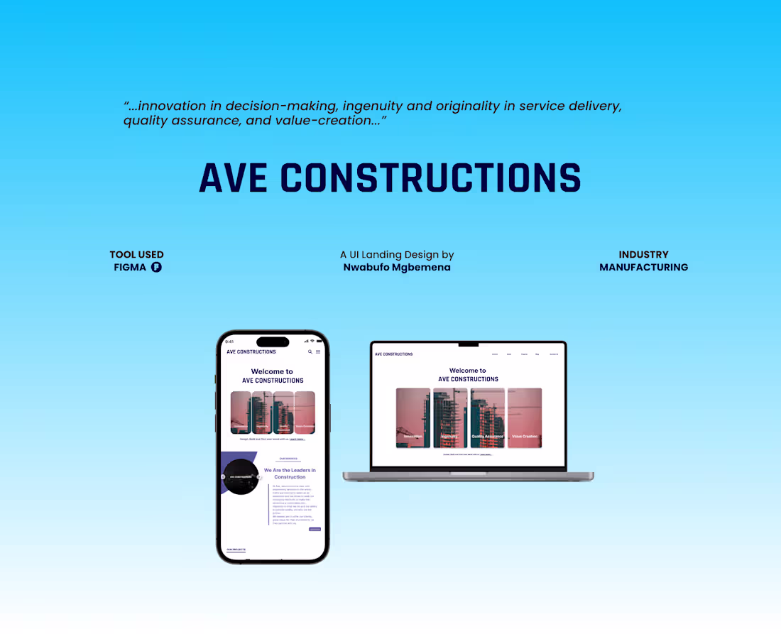 Cover image for Landing Page Design for Ave Constructions