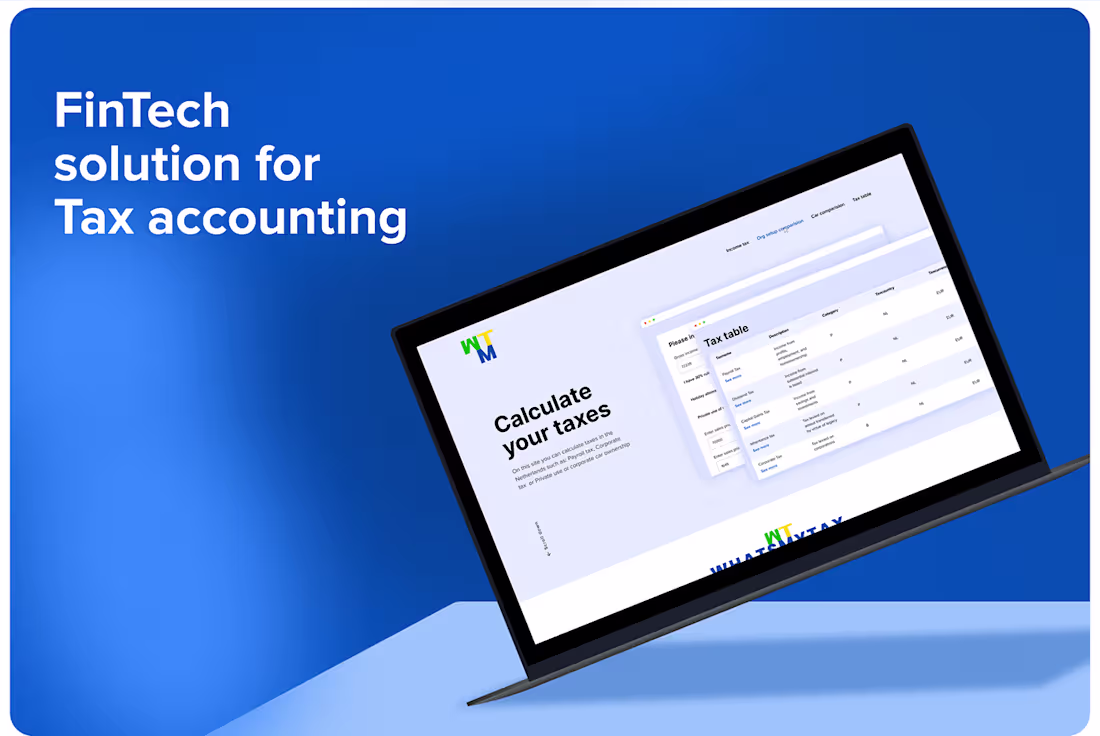 Cover image for What's my Tax - FinTech Calculator Web Design : Behance