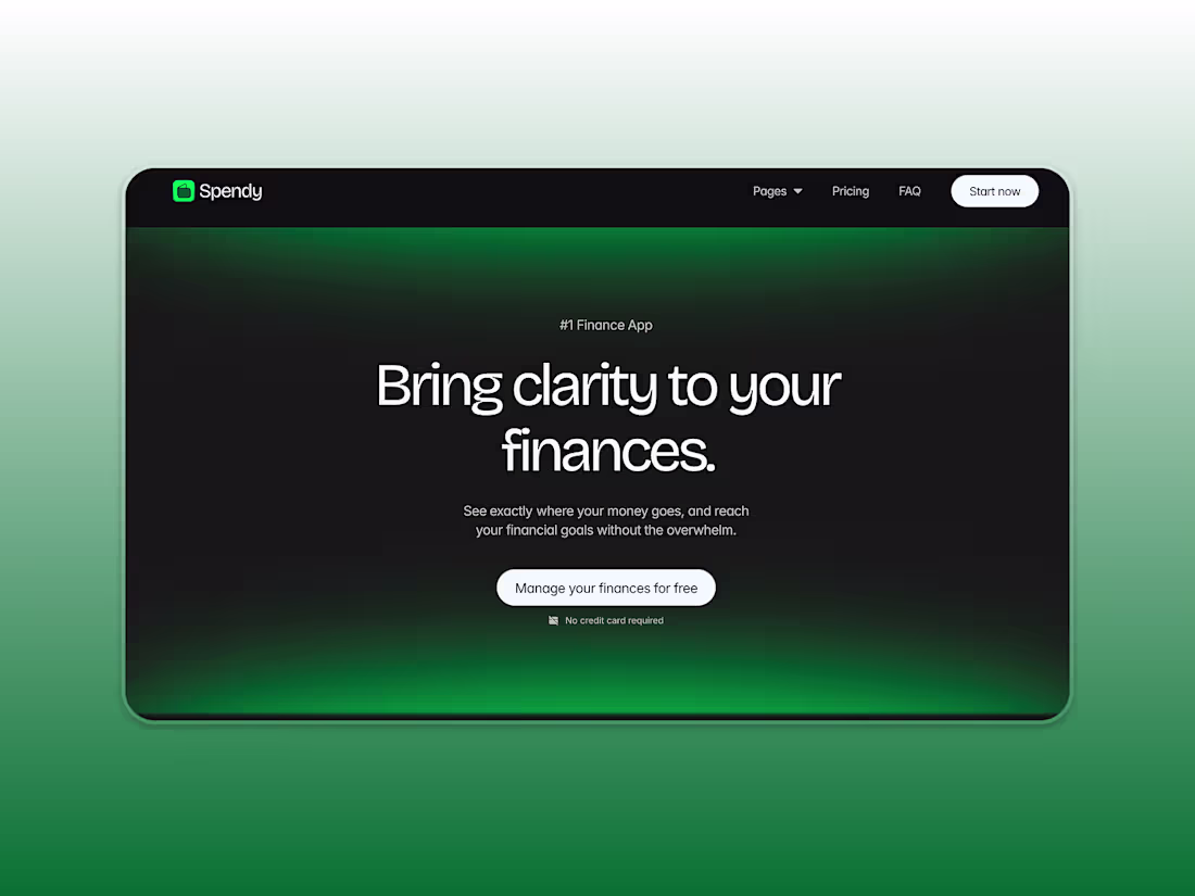 Cover image for Spendy — Financial App Landing Page (Framer)