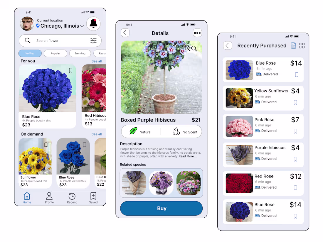 Cover image for Flower Shopping Mobile App Design