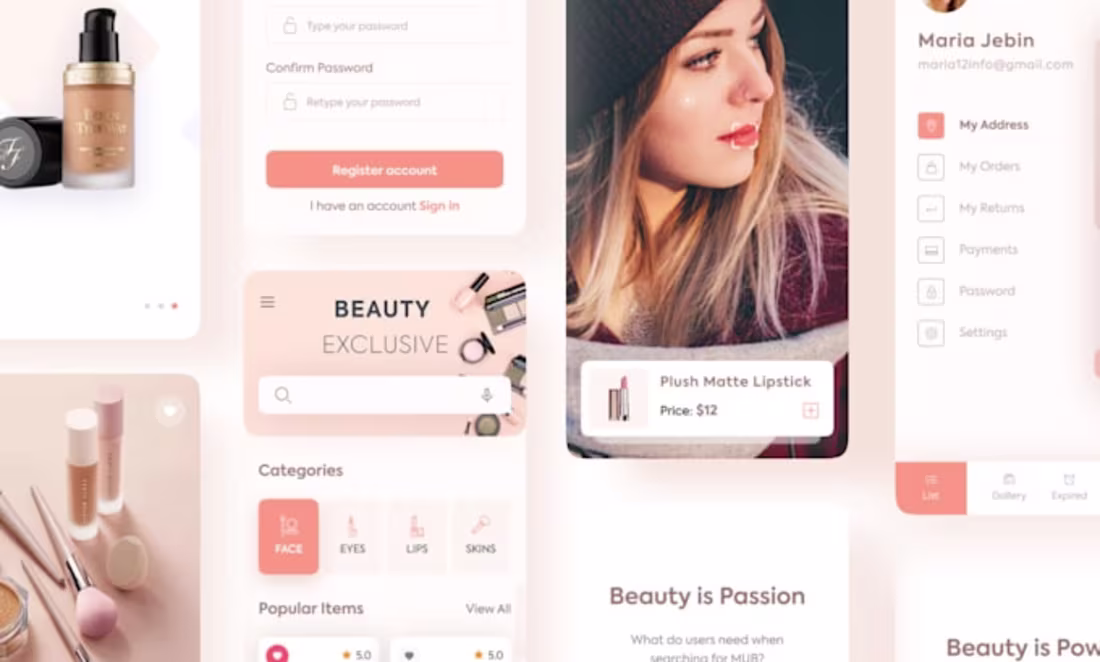 Cover image for I will create a modern beauty UI design for app web using figma…